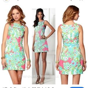 Lilly Pulitzer Pink and Green Floral Mini Dress